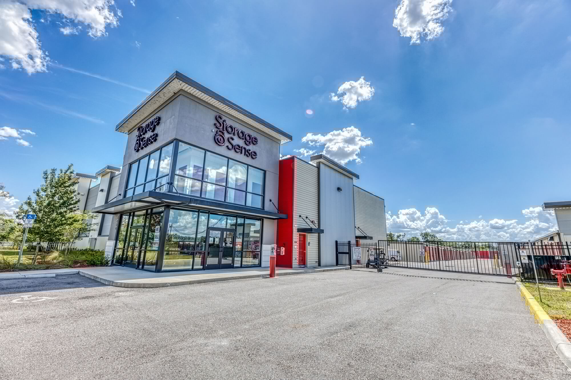 Red self storage doors